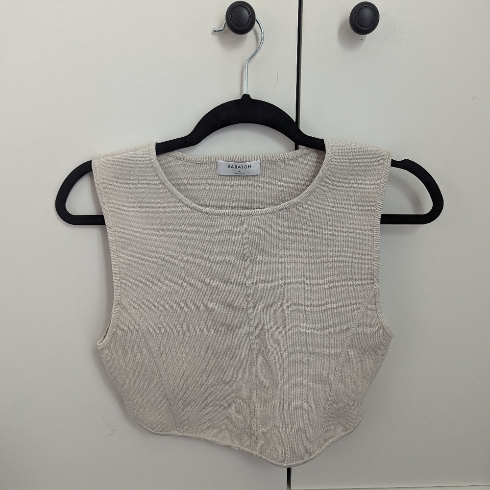 ARITZIA BABATON GALLERY SCULPT KNIT SEAMED TANK M